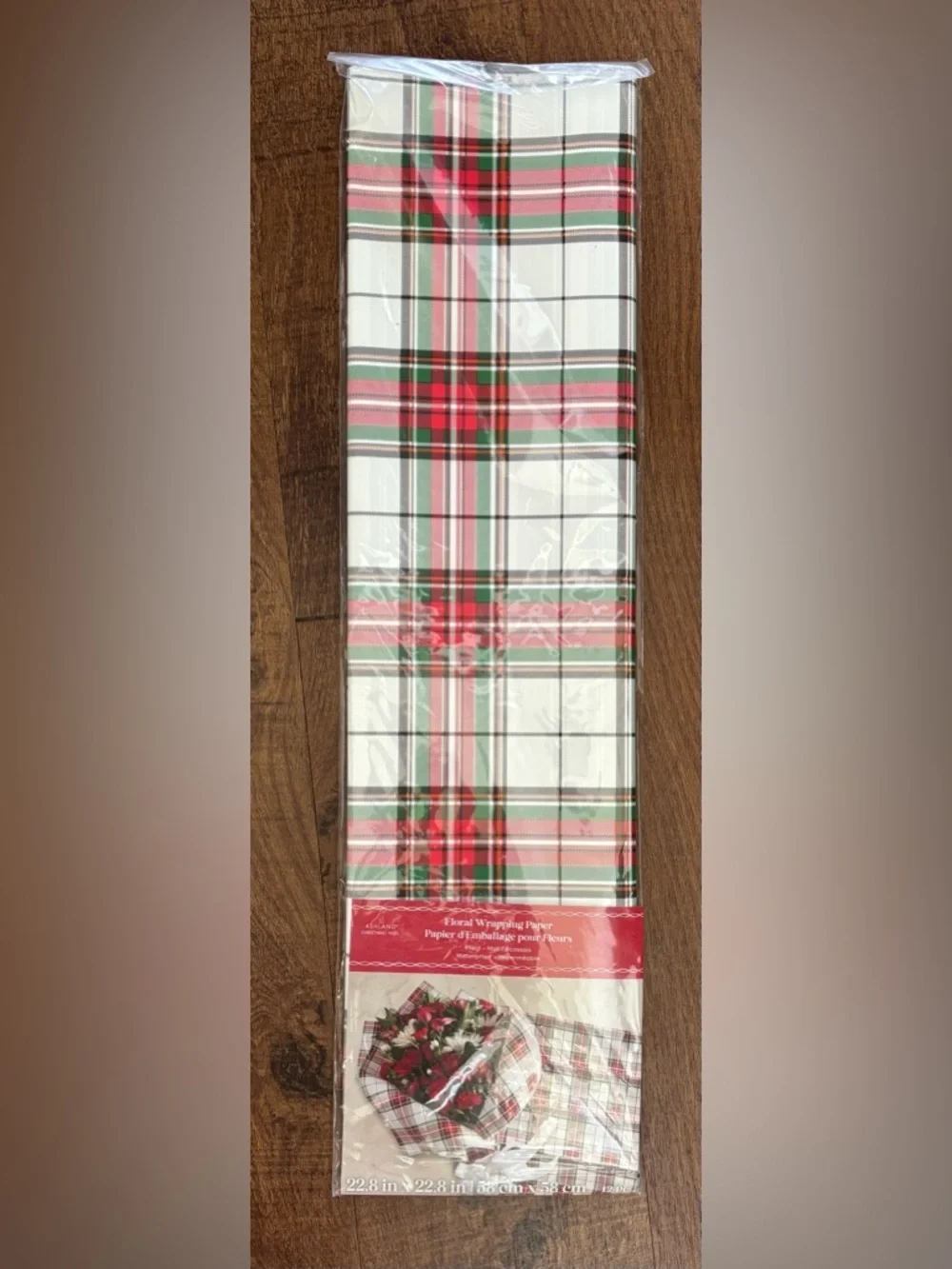 floral wrapping paper-3 sets NWT NEW plaid Christmas 36 sheets